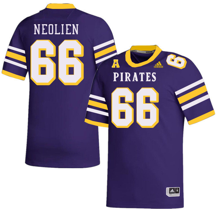 Men #66 Marleo Neolien ECU Pirates College Football Jerseys Stitched-Throwback